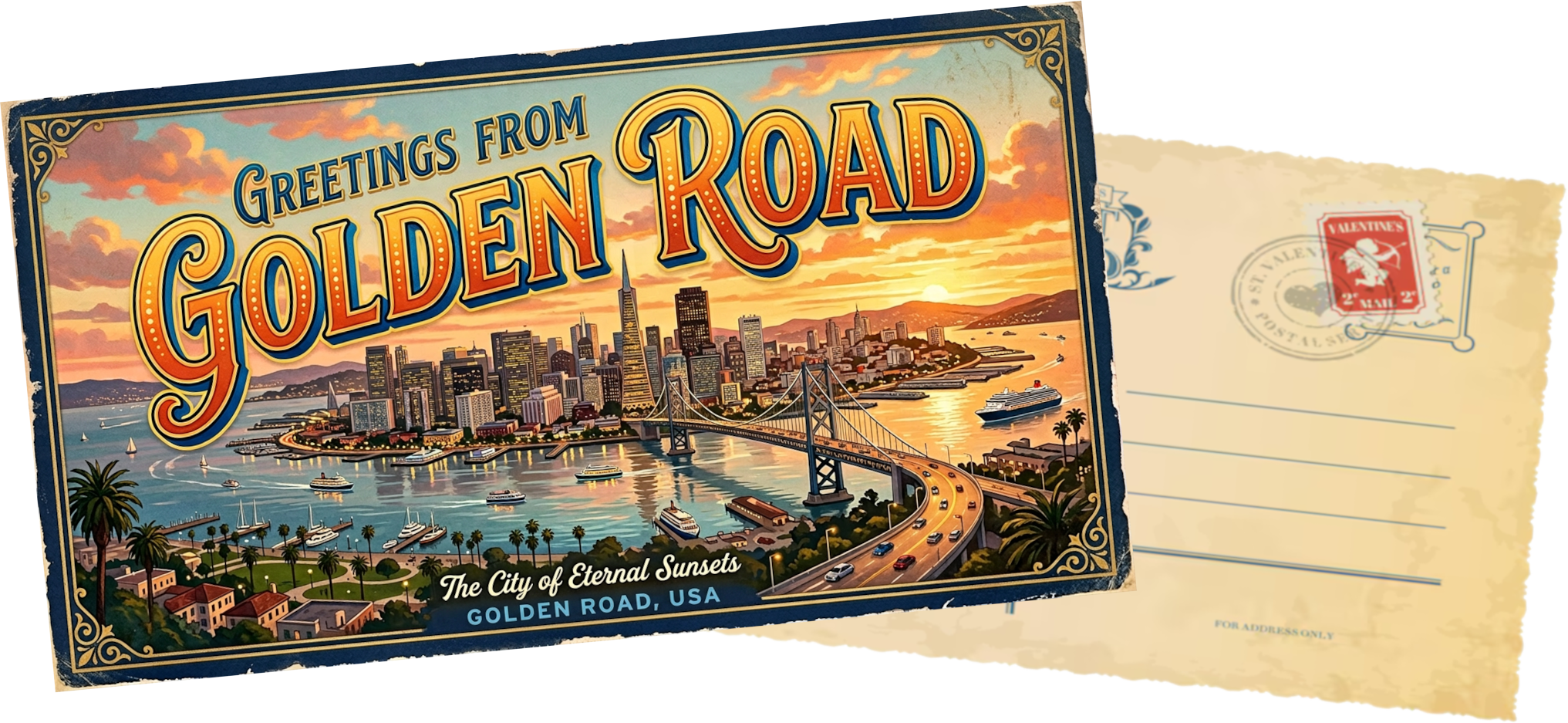 Greetings from Golden Road Games postcards